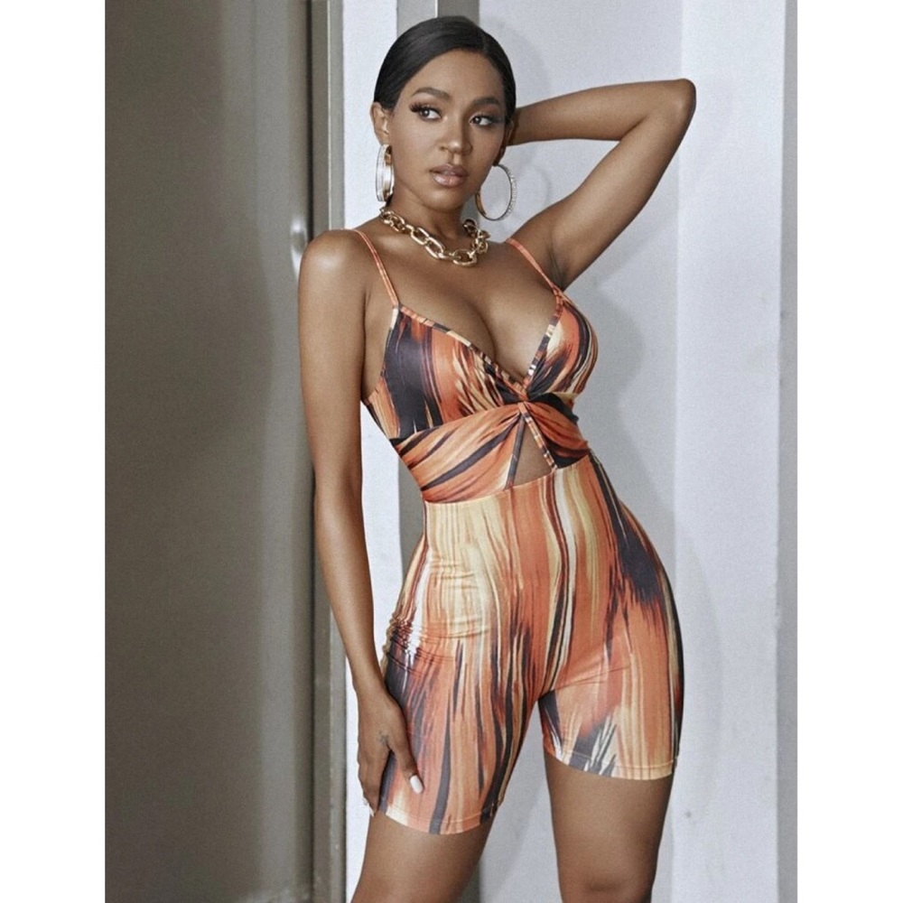 Cut out skinny cami romper